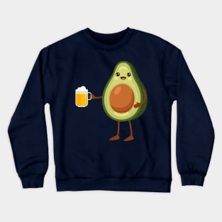 Avacado with beer. Crewneck Sweatshirt